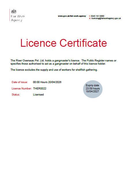 Licence Certificate